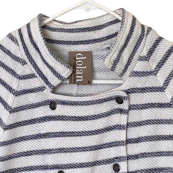 Anthropologie Dolan Left Coast Nautical Stripe Snap Button Knit Jacket, Size Med - Picture 7 of 15